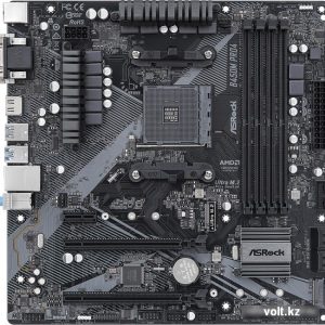 Материнская плата ASRock B450M PRO4 R2.0 /AM4, AMD B450, 4xDDR 4, 2xM.2, 2xPCI-E x16, Micro-ATX/ — изображение 1