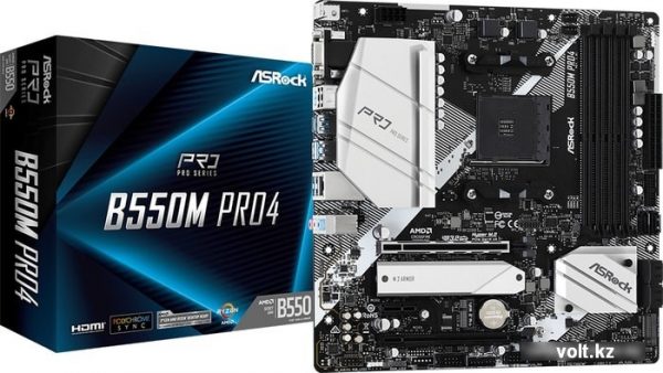 Материнская плата ASRock B550M PRO4 /AM4, AMD B550, 4xDDR 4, 2xM.2, 2xPCI-E x16, Micro-ATX/ 68 0740ed7d 3204 4501 91c1 7594a4e7e696 33