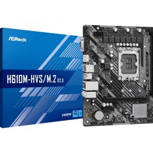 Материнская плата ASRock H610M-HVS /LGA 1700, Intel H610, 2xDDR 4, 1xPCI-E x16, Micro-ATX/ — изображение 1