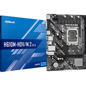 Материнская плата ASRock H610M-HDV/M.2 R2.0 LGA1700 2xDDR4 4xSATA M.2 D-Sub HDMI DP mATX — изображение 2