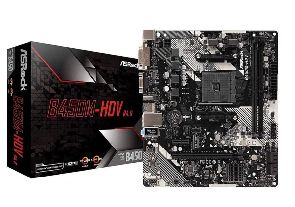Материнская плата ASRock B450M-HDV R4.0 /AM4, 2x DDR4, 4x SATA 3, 1x M.2, mATX/ 604 62908bd2 a638 42ce b79c 48ccba549cf5 150