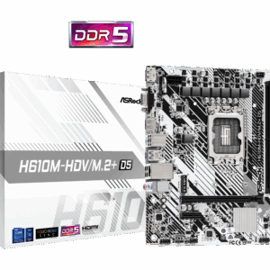 Материнская плата ASRock H610M-HDV/M.2+ D5 LGA1700 2xDDR5 4xSATA M.2 D-Sub HDMI DP mATX — изображение 2