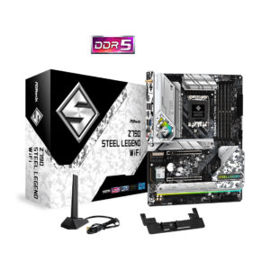 Материнская плата ASRock Z790 STEEL LEGEND WIFI /LGA 1700, Intel Z790, 4xDDR 5, 5xM.2, 2xPCI-E x16, Standard-ATX/ — изображение 1