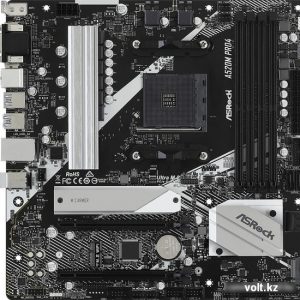 Материнская плата ASRock A520M PRO4 MB /AM4, AMD A520, 4xDDR 4, 2xM.2, 1xPCI-E x16, Micro-ATX/ — изображение 1
