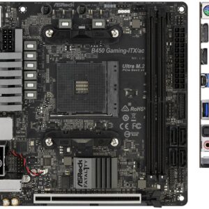 Материнская плата ASRock B450 GAMING-ITX/AC AM4 2xDDR4 4xSATA3 M.2 HDMI DP M-ITX — изображение 2